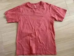 Eddie Bauer ヘンリーネック Tシャツ サーモンピンク Sのサムネイル