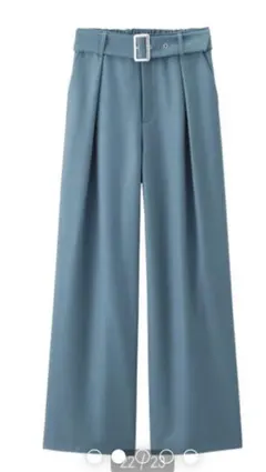 GU　ジーユー　青 ワイドパンツ ゴムウエスト　中厚地　Mサイズ