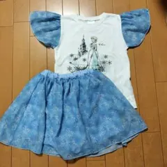 【期間限定値下げ】エルサ プリント Tシャツ スカートセット