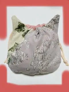 猫デザイン ネコミミ巾着袋