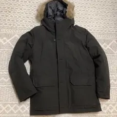 美品　ユニクロ　メンズ　ファー付きフード ダウンジャケット ブラック　L