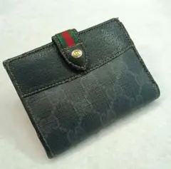 GUCCI グッチ シェリーライン 黒 二つ折り財布