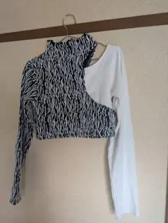 PAGEBOYモノトーン アシンメトリー 長袖トップス