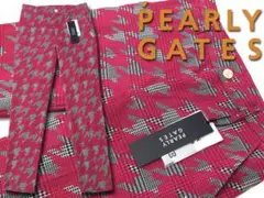 新品●パーリーゲイツ●グレンチェック千鳥ジャガード　起毛仕上げ　ロングパンツ　M