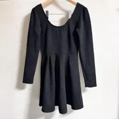 ミニ丈フレアワンピース ブラック M