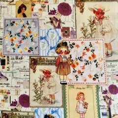 ❣️【限定】可愛いトマトガール&お花柄 綿100%シーチング生地110x100cm