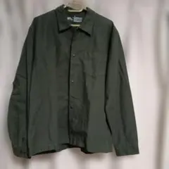 オリーブグリーン ボタンアップシャツ メンズS