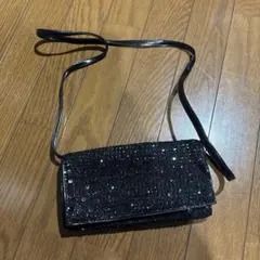 未使用　訳あり　スパンコールショルダーバッグ　黒