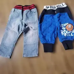 ベビー パンツ 2点セット 80 まとめ売り デニム　スエット