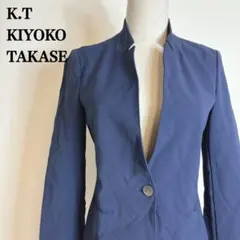 K.T ケーティキヨコタカセ ノーカラージャケット 薄手 春秋 ストライプ 長袖のサムネイル