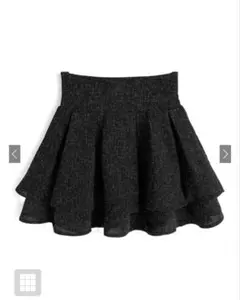 インパン裏地付きツイードフレアミニスカート