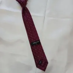 子ども用ネクタイ COMME CA ISM ワインレッド ドット柄ネクタイ LL