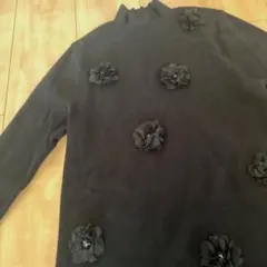 ZARA ニットワンピース　花モチーフ