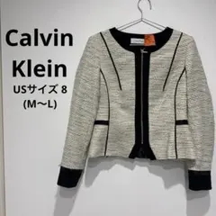 美品✨Calvin Klein ノーカラージャケットUSサイズ 8 (M〜L)