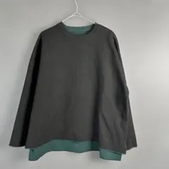 BEAMS HEART レイヤードスタイル クルーネック 長袖トップス ウール混のサムネイル