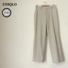 【美品】UNIQLO　ユニクロ　アンクルパンツ　グレンチェック柄　ベージュ　S