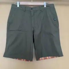 LOGOS メンズ ハーフパンツ カーキ　チェック　リバーシブルのサムネイル