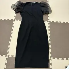 ZARA ブラック パフスリーブ ワンピース M
