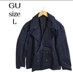 最終価格　ジーユー☆　メンズ　オーバーサイズショートピーコート　ネイビー