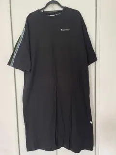 CONVERSE ブラック 半袖ロングワンピース L