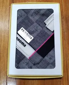renoma チェック柄ハンカチギフトボックス入り