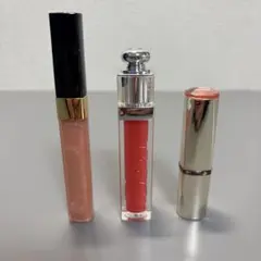 口紅　グロス　3点セット　シャネル　ディオール　コフレドール