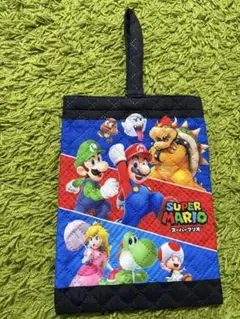超お得‼️☆スーパーマリオ　キルティング　シューズケース☆カッコイイ 上靴入れ
