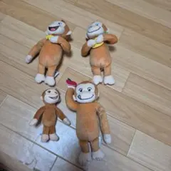 おさるのジョージ ぬいぐるみ マスコット 4点セットのサムネイル