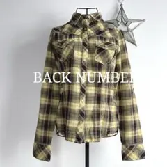 BACK NUMBER チェック柄 長袖シャツ Lサイズ イエロー カジュアル