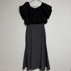 結婚式ドレス S 黒 グレー