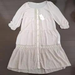 アクシーズ　シフォンレースロングカーディガン