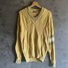 MEN'S BIGI Vネック ニット イエロー[vv-0038]のサムネイル