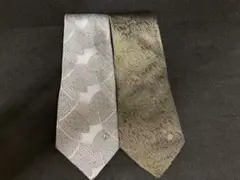 ダンヒル　ネクタイ2本セット グレーとオリーブグリーン