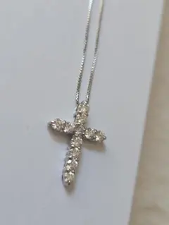 18K 天然ダイヤモンドクロスモチーフ ネックレス 2点セット - メルカリ