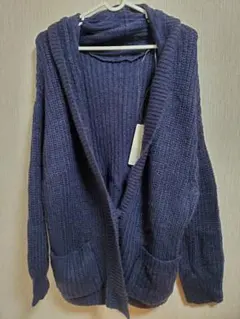 78 GU モヘアタッチカーディガン ブルー L