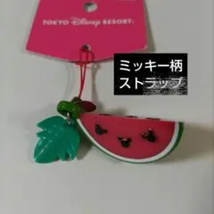 ミッキー　ストラップ　ディズニーランド　スイカ　美品