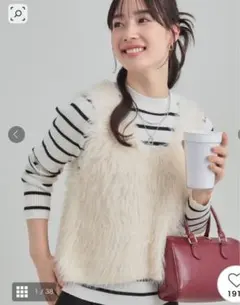 フェザーニットベスト×リブニット