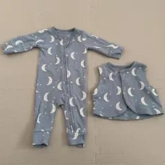 バースデイ オーガニックコットンカバーオールベストセット60~70サイズ