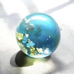 No.1490 ハンドメイドキーホルダー/レジン/春の空