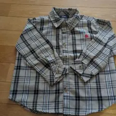 POLO チェック柄 長袖シャツ ベージュ