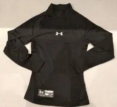 【キッズ】 UnderArmourブラックハイネックアンダーシャツ130