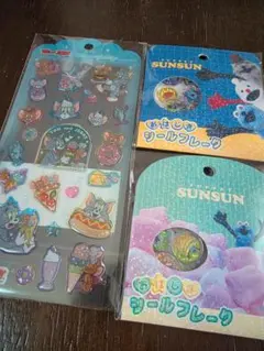 セット売り トムとジェリー ホログラムシール スンスンおはじきシール
