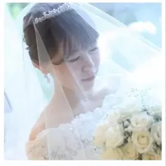 【 結婚式・ベール】4m ロングベール 裾にメロウ