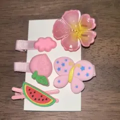 ヘアピン 子供用 ピンク系統 5点まとめ売り