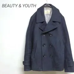 BEAUTY & YOUTH ネイビー ウール ピーコート S ☆2789のサムネイル
