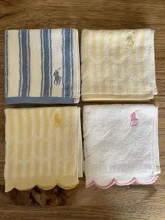 新品 RALPH LAUREN 刺繍タオルハンカチ ４枚セット　3
