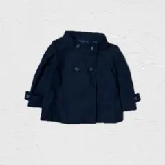 レディース コート ブラック ダブルボタン ショート丈 ピーコート M