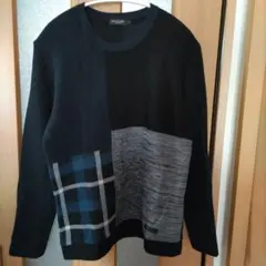 BLACKLABEL CRESTBRIDGE パッチワークデザインブラックニット