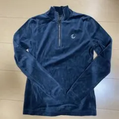 ネイビー ジッパー付き レディースシャツ S