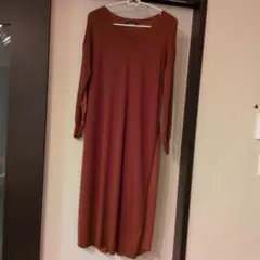 超美品　LAUTRE AMONT ブラウン 長袖 ロングニットワンピース　38